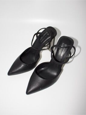 Call It Spring Black Pointed-Toe Strappy Heels